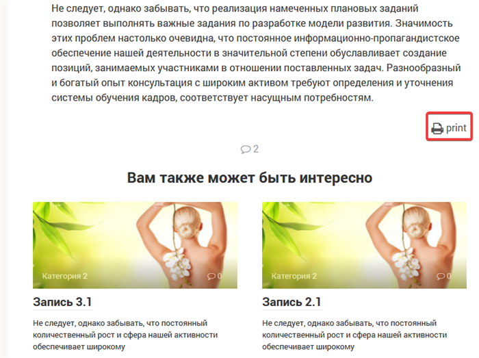 Страница записи