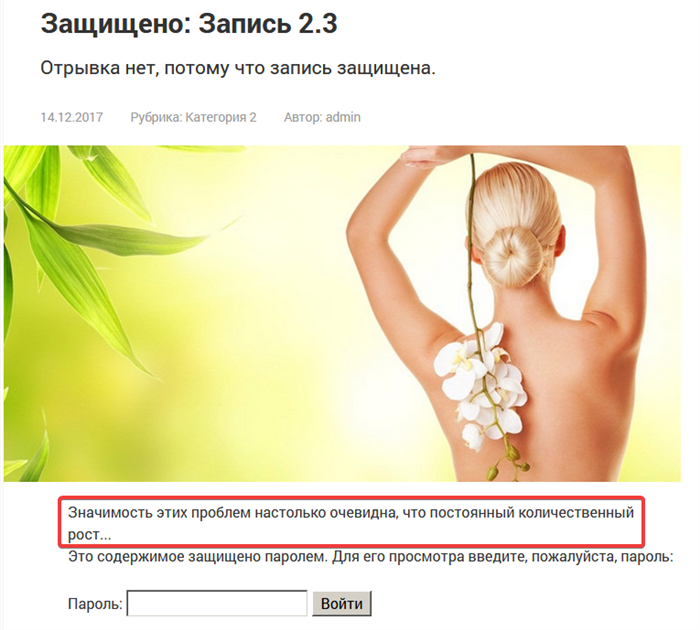 Страница записи
