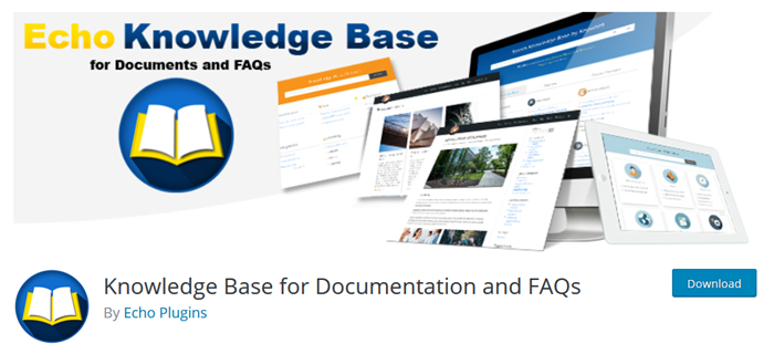 Страница плагина Knowledge Base for Documentation and FAQs на wordpress.org