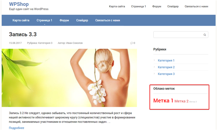 Страница сайта