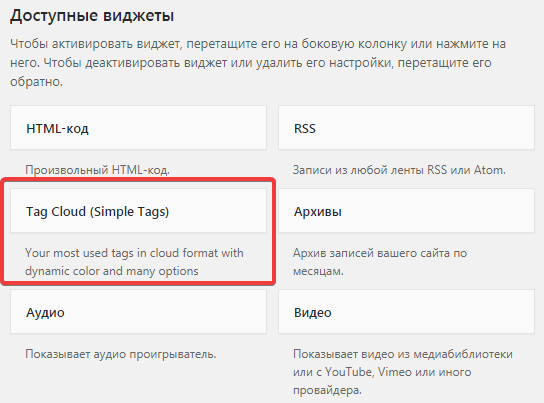 wordpress вывод меток